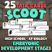 Embryonic Development Stages SCOOT TASK CARDS Science Game - No Prep AP Biology