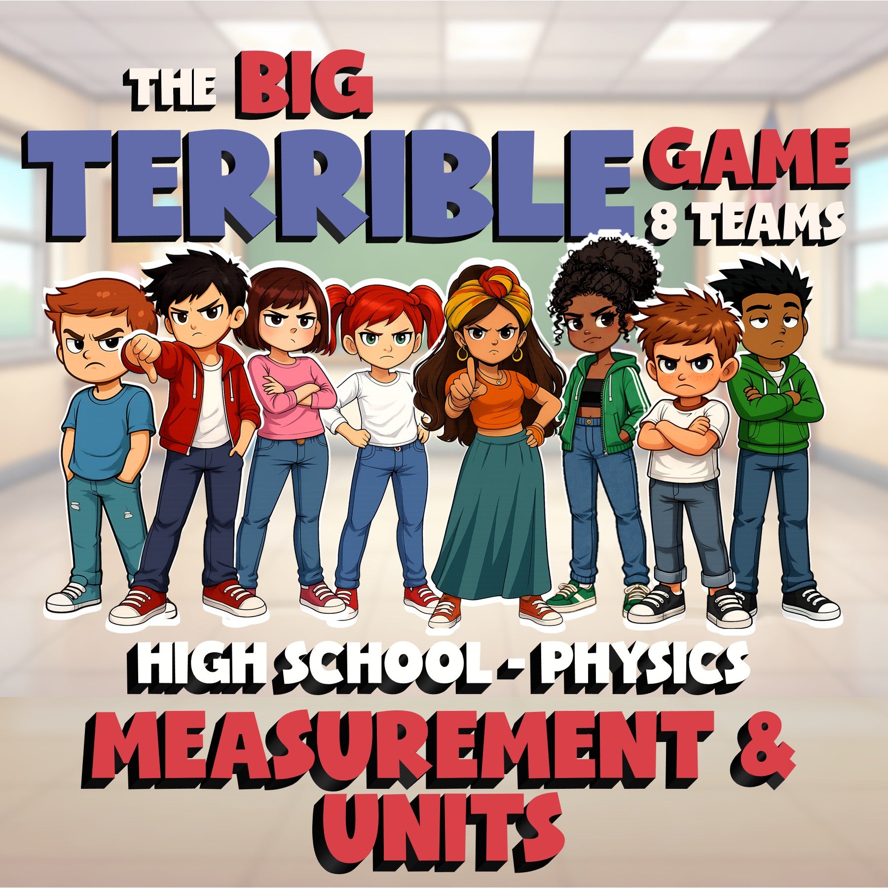 Measurement & Units BIG TERRIBLE GAME - No Prep Physics Science Review Activity
