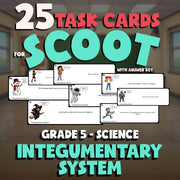 Integumentary System SCOOT TASK CARDS Science Game - No Prep Grade 5 Review