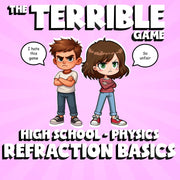 Refraction Basics THE TERRIBLE GAME - No Prep Physics Science Review Activity