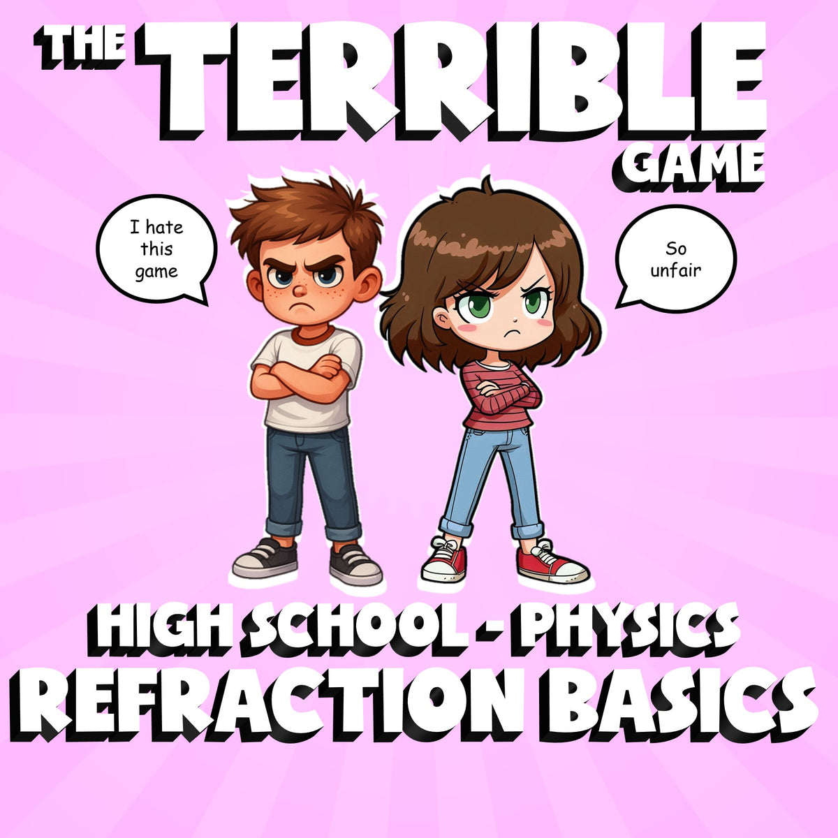 Refraction Basics THE TERRIBLE GAME - No Prep Physics Science Review Activity