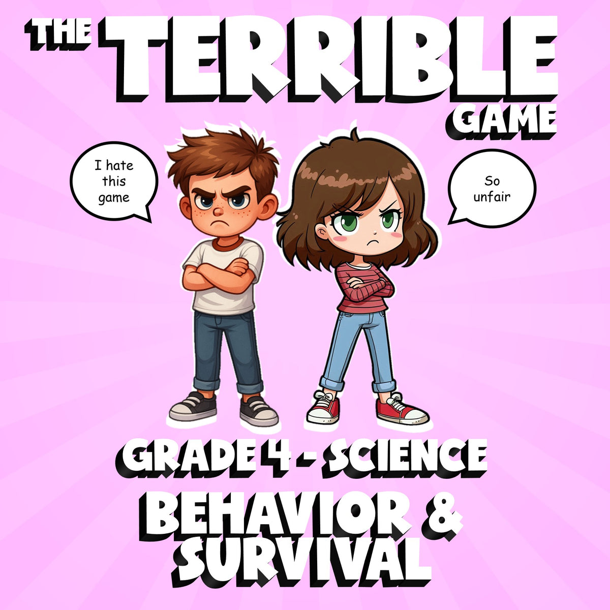 Behavior & Survival THE TERRIBLE GAME - No Prep Grade 4 Science Review Activity