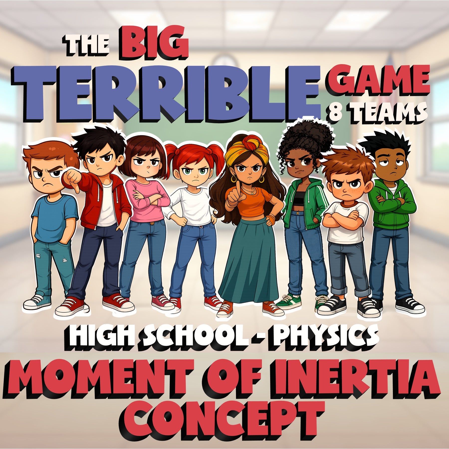 Moment of Inertia Concept BIG TERRIBLE GAME - No Prep Physics Science Review