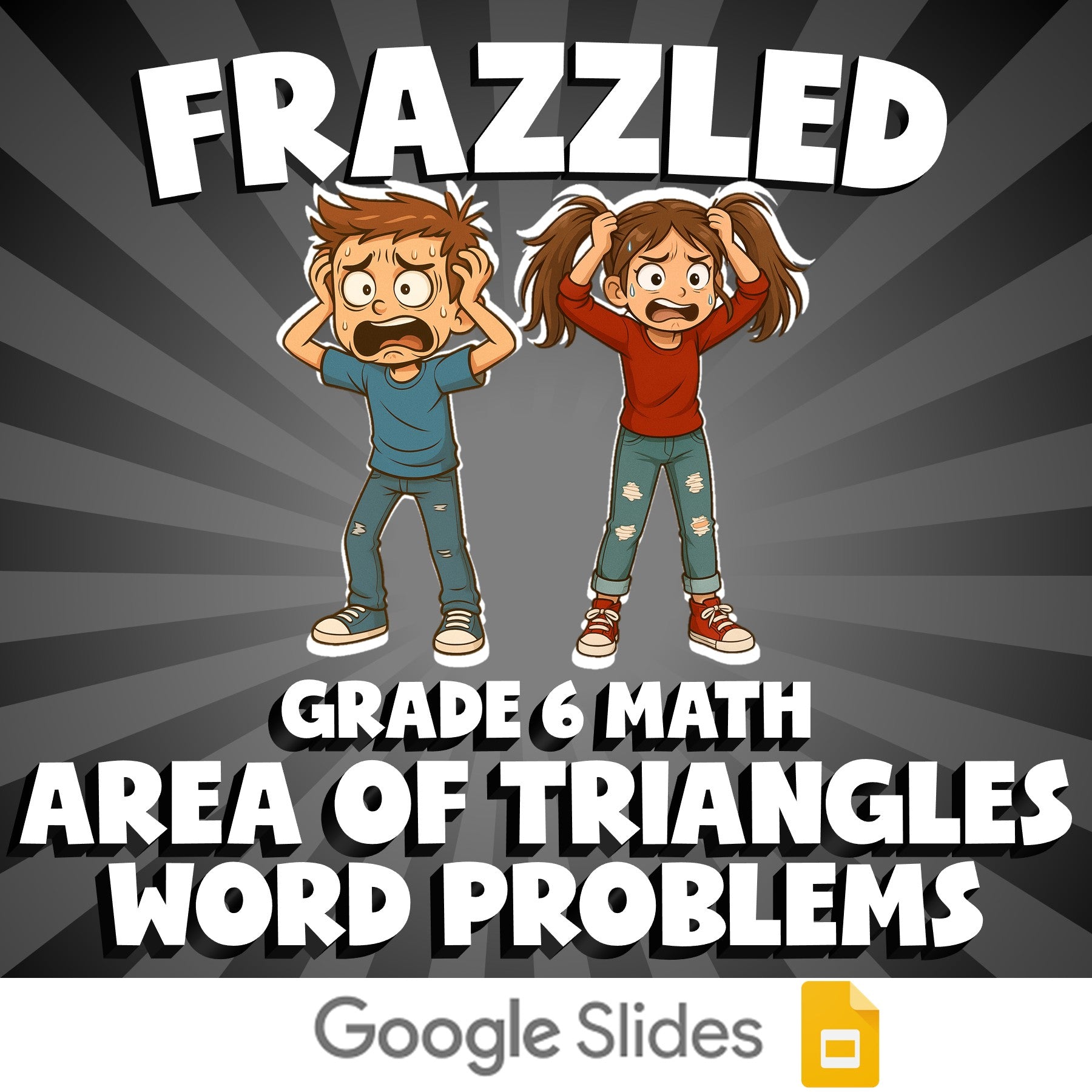 Area of Triangles Word Problems FRAZZLED Math Game - No Prep Grade 6 Review