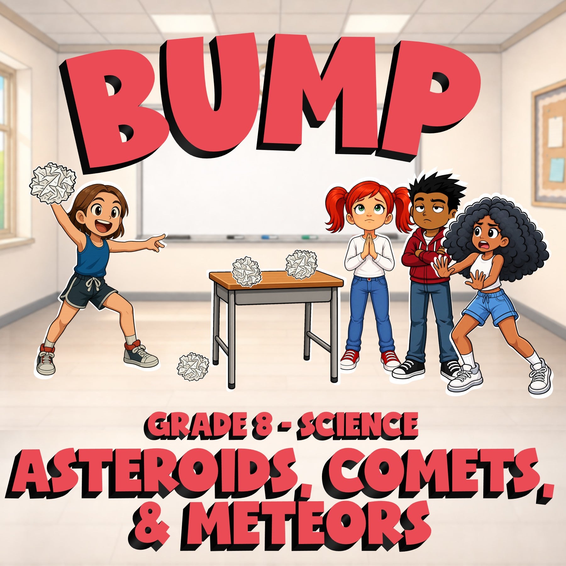 Asteroids, Comets, & Meteors BUMP Science Game - No Prep Grade 8 Review Activity