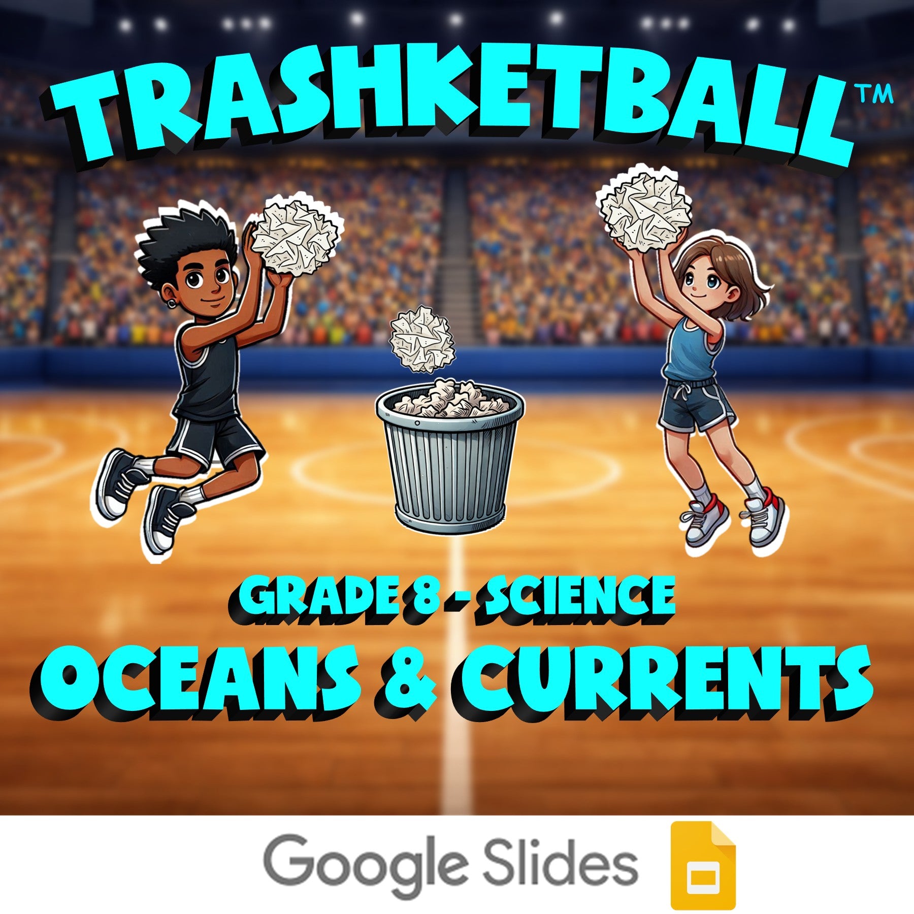 Oceans & Currents TRASHKETBALL Science Game - No Prep Grade 8 Review Activity