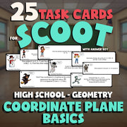 Coordinate Plane Basics SCOOT TASK CARDS Math Game - No Prep Geometry Review