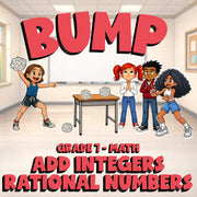 Add Integers Rational Numbers BUMP Math Game - No Prep Grade 7 Review Activity