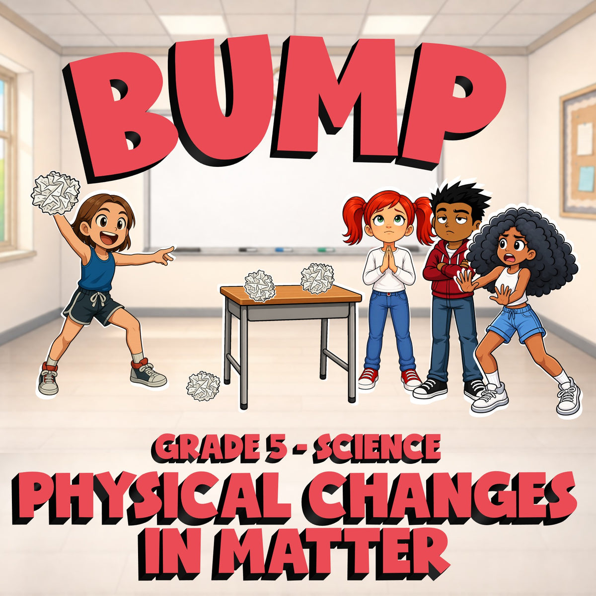 Physical Changes in Matter BUMP Science Game - No Prep Grade 5 Review Activity