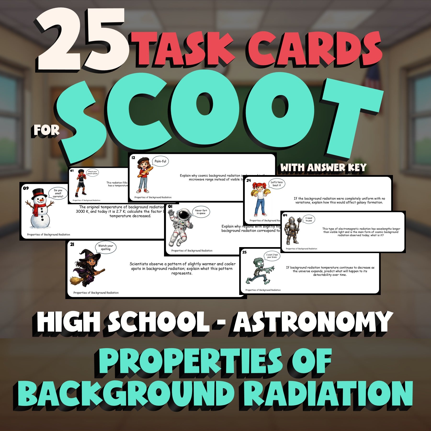 Properties of Background Radiation SCOOT TASK CARDS Science Game - Astronomy