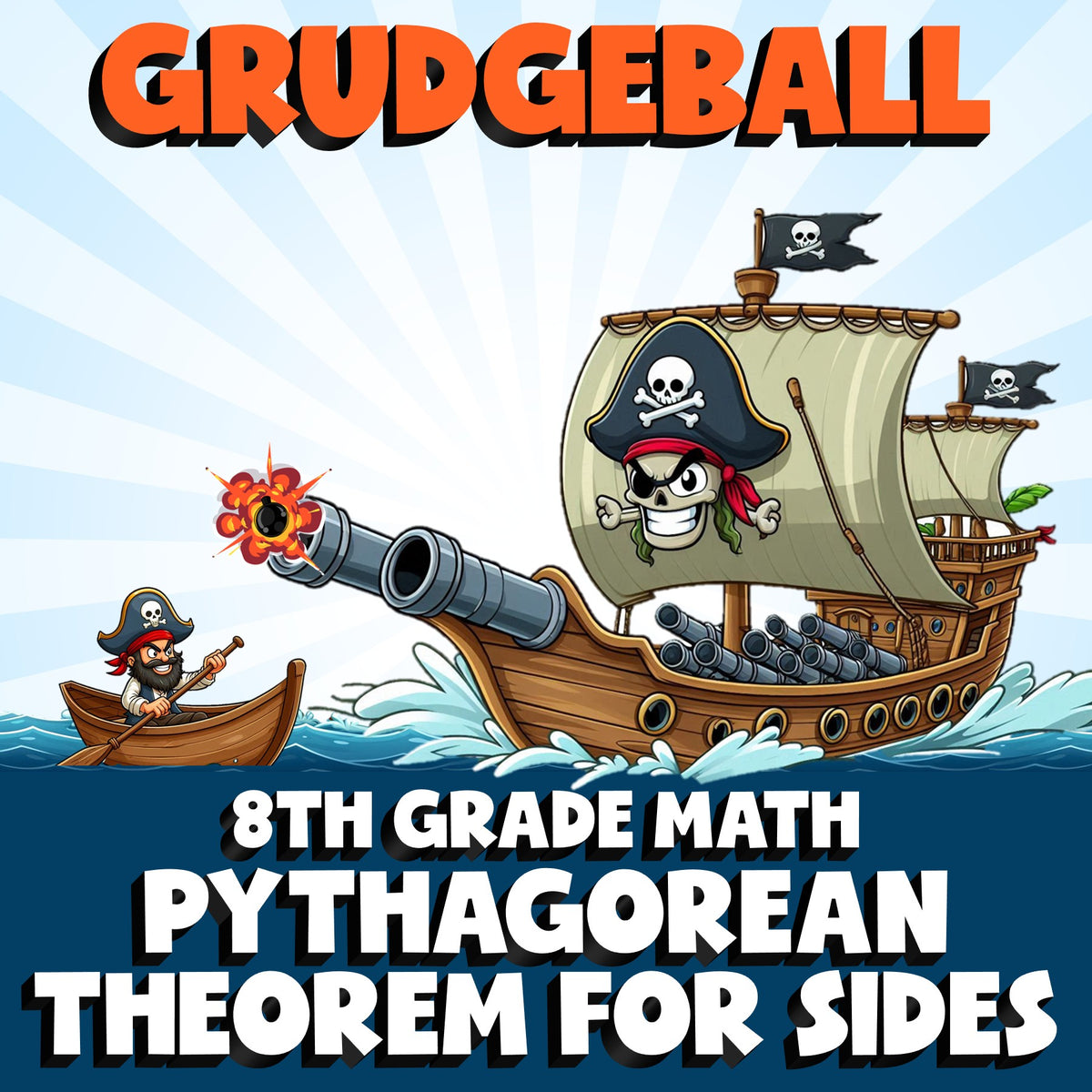 Pythagorean Theorem for Sides GRUDGEBALL Math Game - No Prep Grade 8 Review