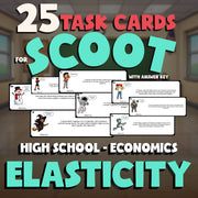 Elasticity SCOOT TASK CARDS Economics Game - No Prep Review Activity