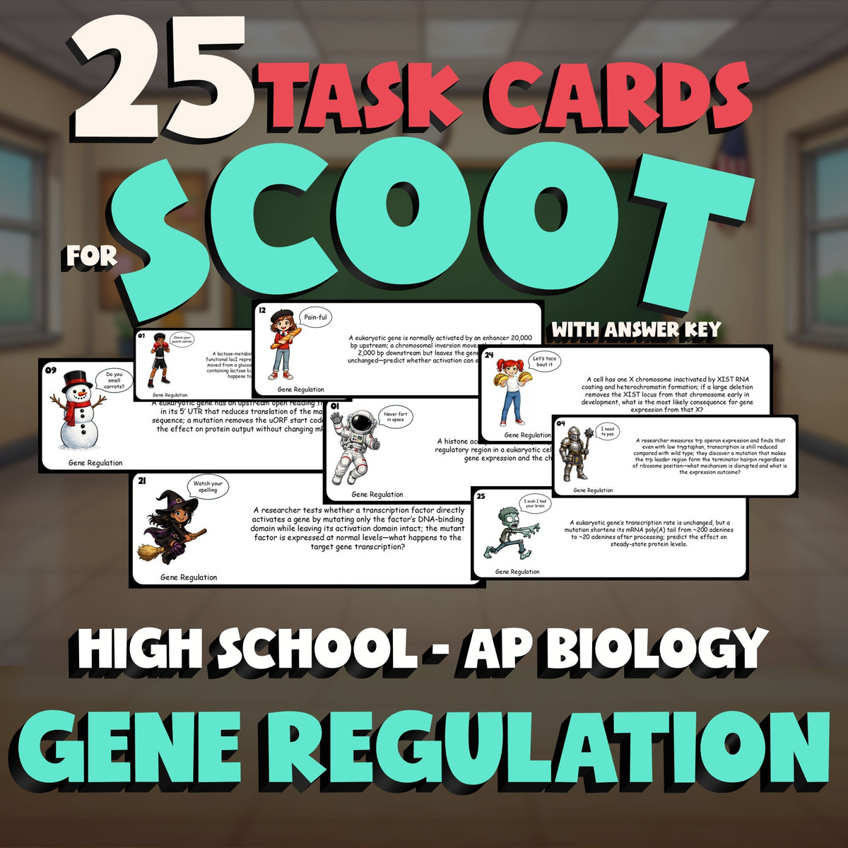 Gene Regulation SCOOT TASK CARDS Science Game - No Prep AP Biology Review