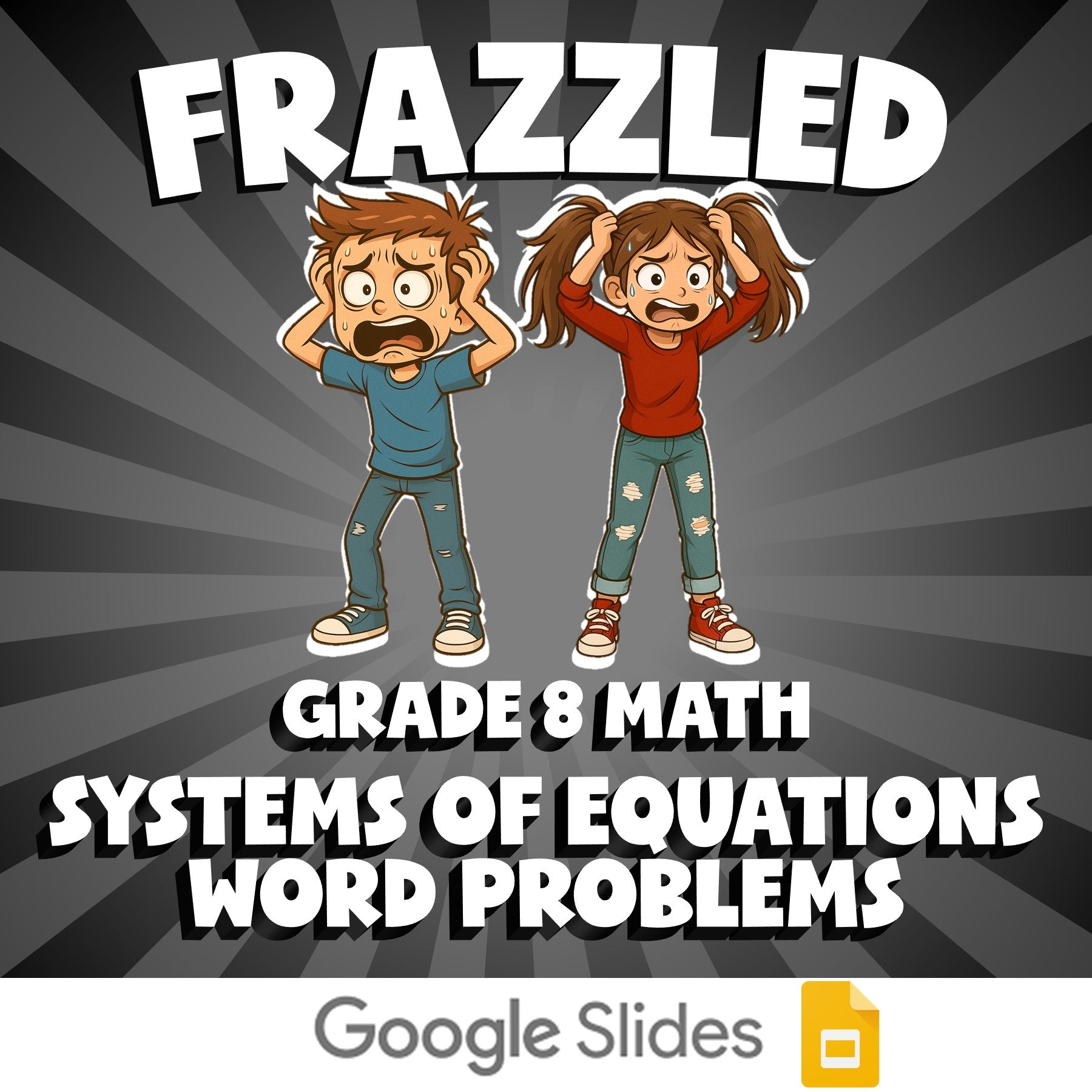 Systems of Equations Word Problems FRAZZLED Math Game - No Prep Grade 8 Review