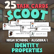 Identity Properties SCOOT TASK CARDS Math Game - No Prep Algebra 1 Review