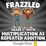 Multiplication as Repeated Addition FRAZZLED Math Game - No Prep Grade 3 Review