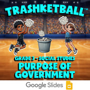 Purpose of Government TRASHKETBALL Socials Game - No Prep Grade 3 Review
