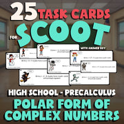 Polar Form of Complex Numbers SCOOT TASK CARDS Math Game - No Prep PreCalculus