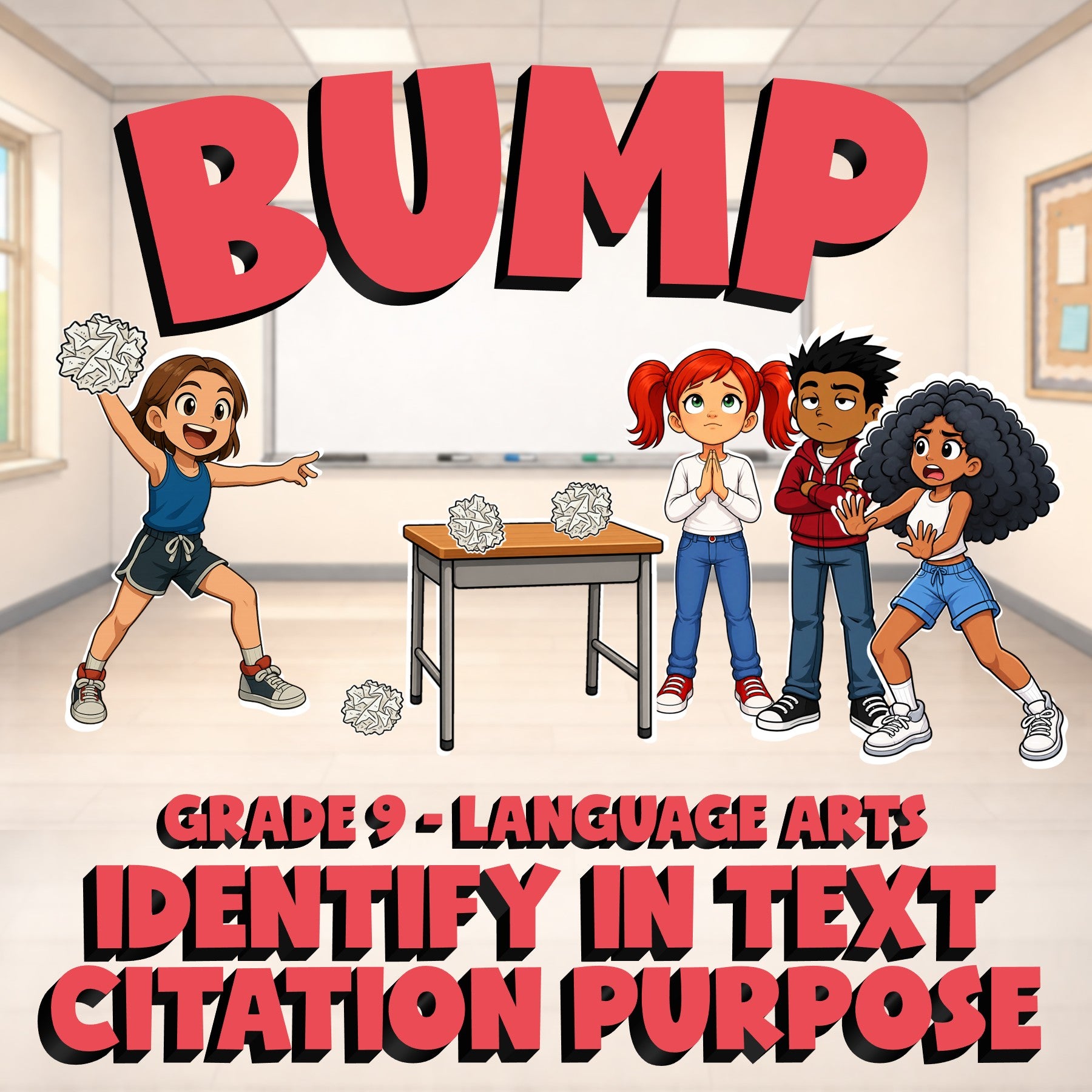 Identify In Text Citation Purpose BUMP ELA Game - No Prep Grade 9 Review
