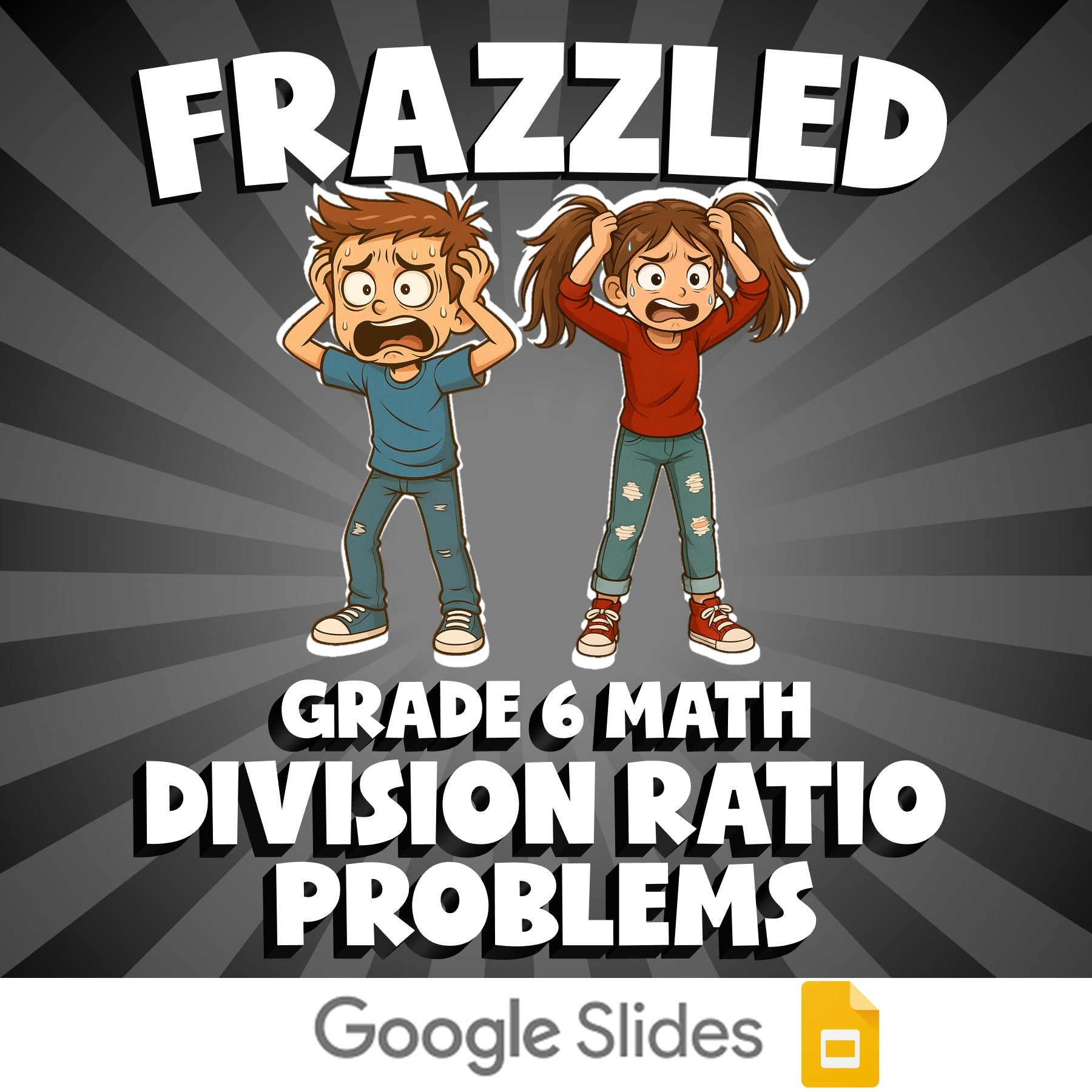 Division Ratio Problems FRAZZLED Math Game - No Prep Grade 6 Review Activity