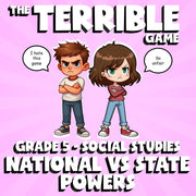 National vs State Powers THE TERRIBLE GAME - No Prep Grade 5 Socials Review