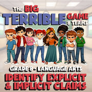Identify Explicit & Implicit Claims BIG TERRIBLE GAME - Grade 8 ELA Review