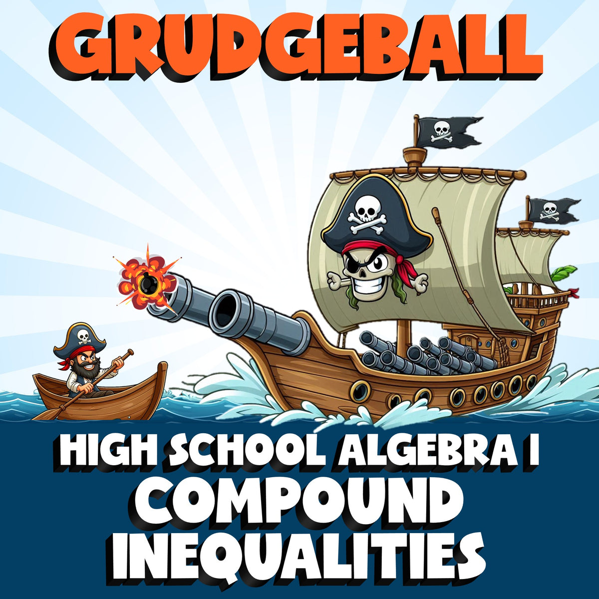 Compound Inequalities GRUDGEBALL Math Game - No Prep Algebra 1 Review Activity