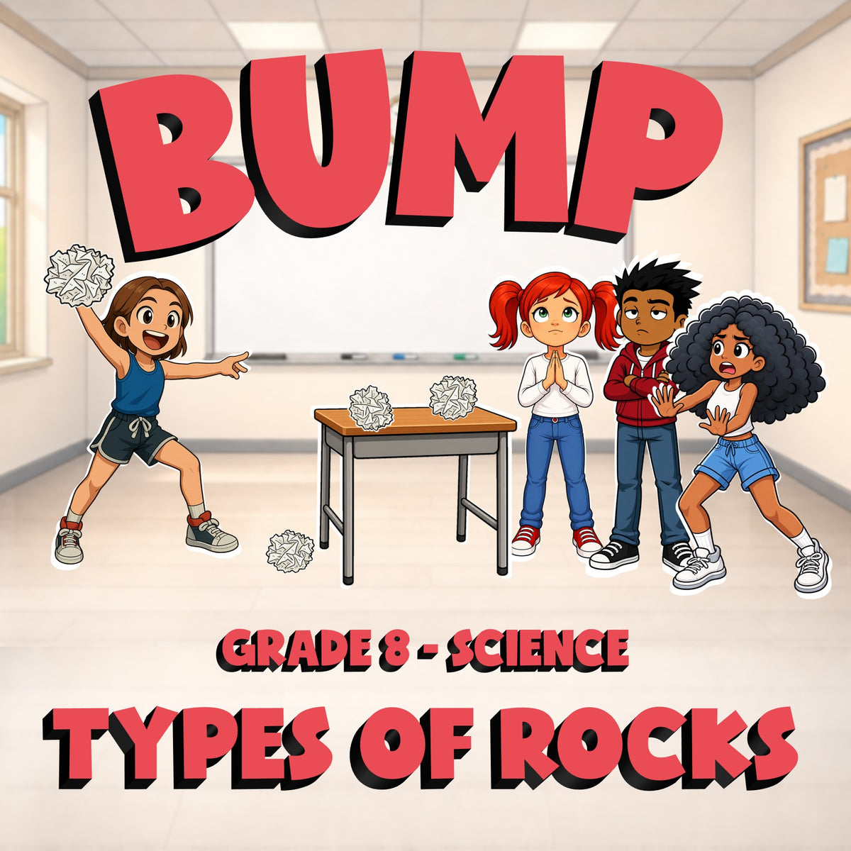 Types of Rocks BUMP Science Game - No Prep Grade 8 Review Activity