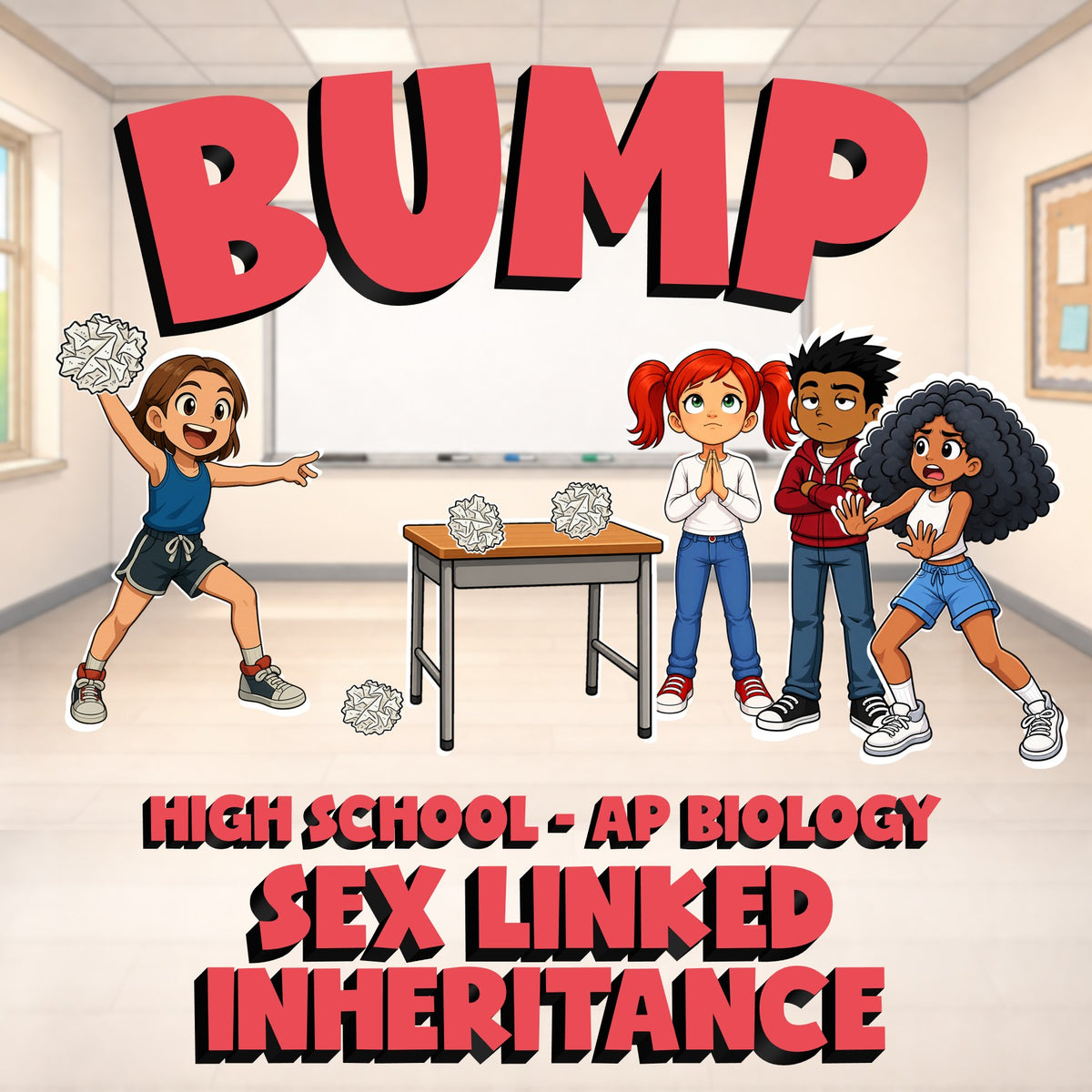 Sex Linked Inheritance BUMP Science Game - No Prep AP Biology Review Activity
