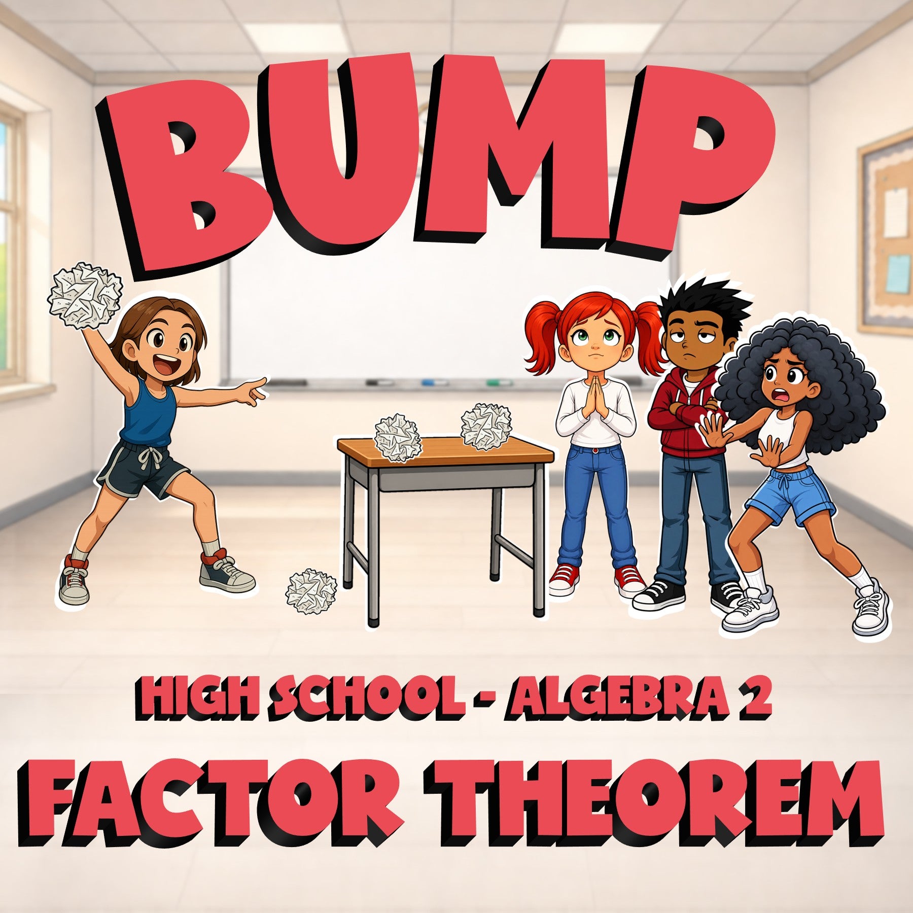 Factor Theorem BUMP Math Game - No Prep Algebra 2 Review Activity