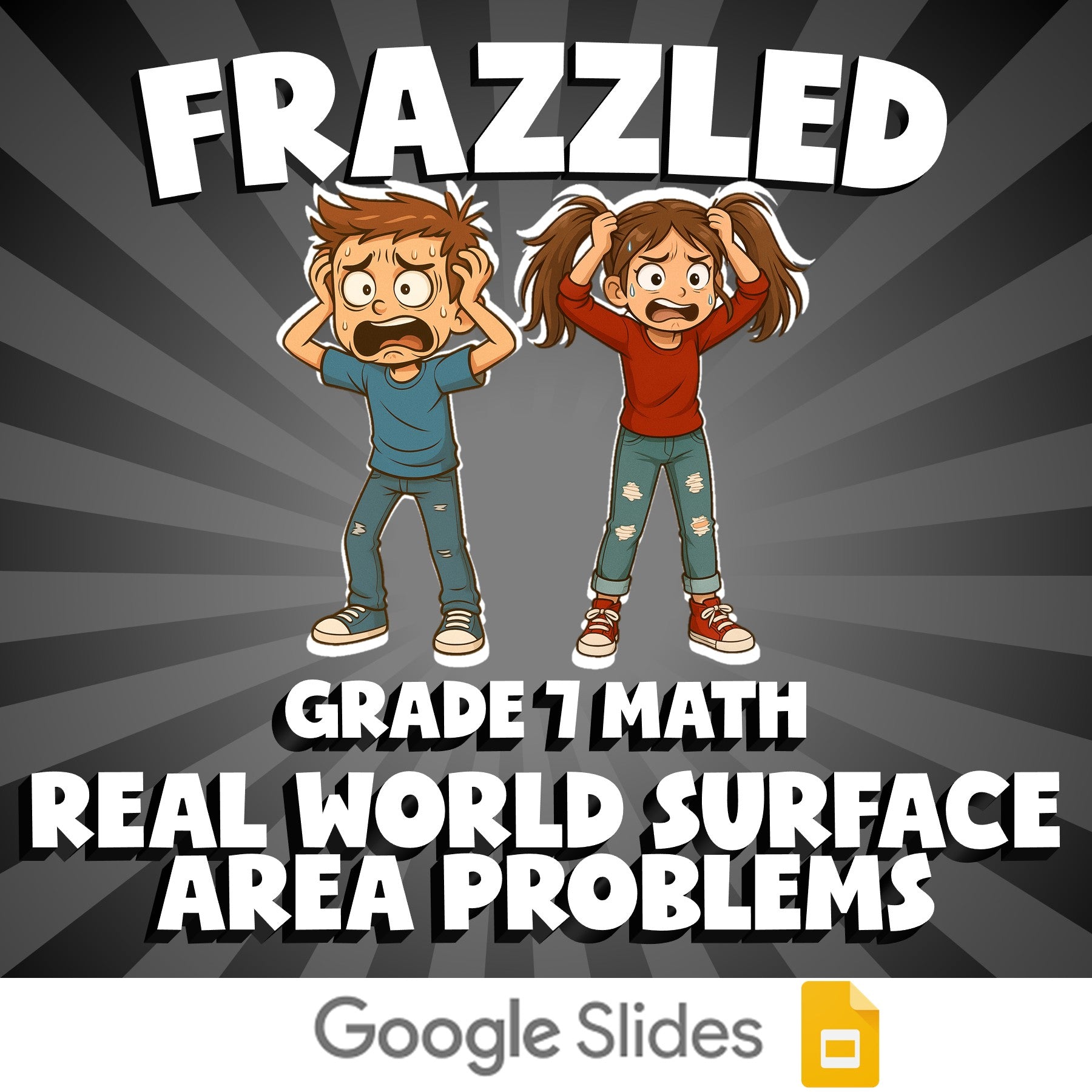 Real World Surface Area Problems FRAZZLED Math Game - No Prep Grade 7 Review