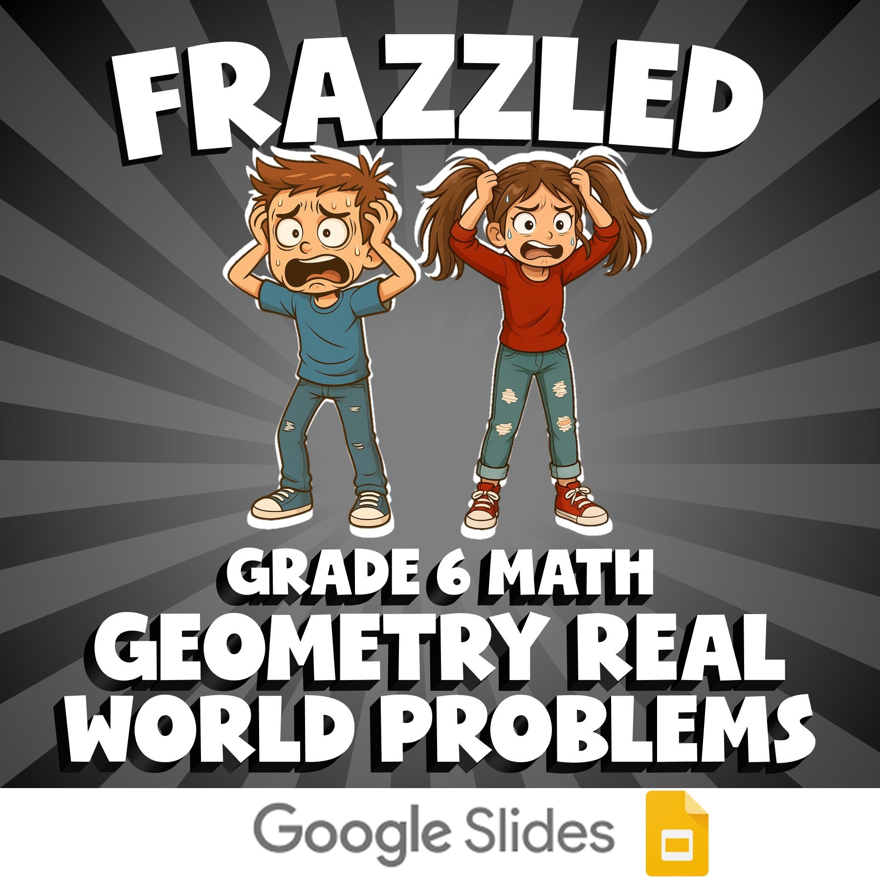 Geometry Real World Problems FRAZZLED Math Game - No Prep Grade 6 Review