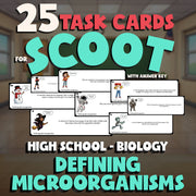 Defining Microorganisms SCOOT TASK CARDS Science Game - No Prep Biology Review