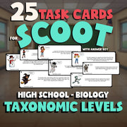 Taxonomic Levels SCOOT TASK CARDS Science Game - No Prep Biology Review Activity