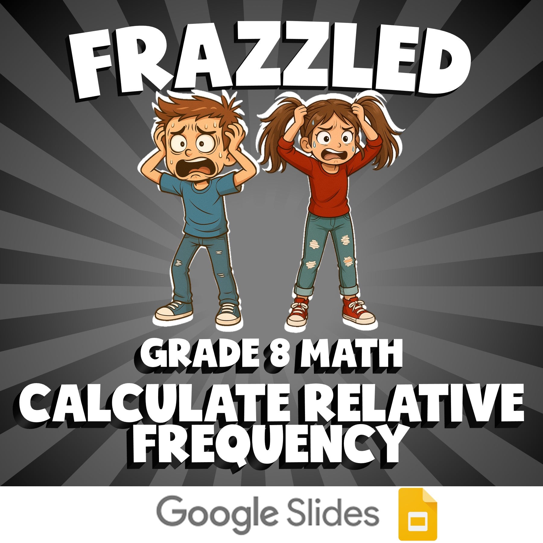 Calculate Relative Frequency FRAZZLED Math Game - No Prep Grade 8 Review