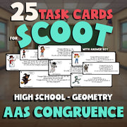 AAS Congruence SCOOT TASK CARDS Math Game - No Prep Geometry Review Activity