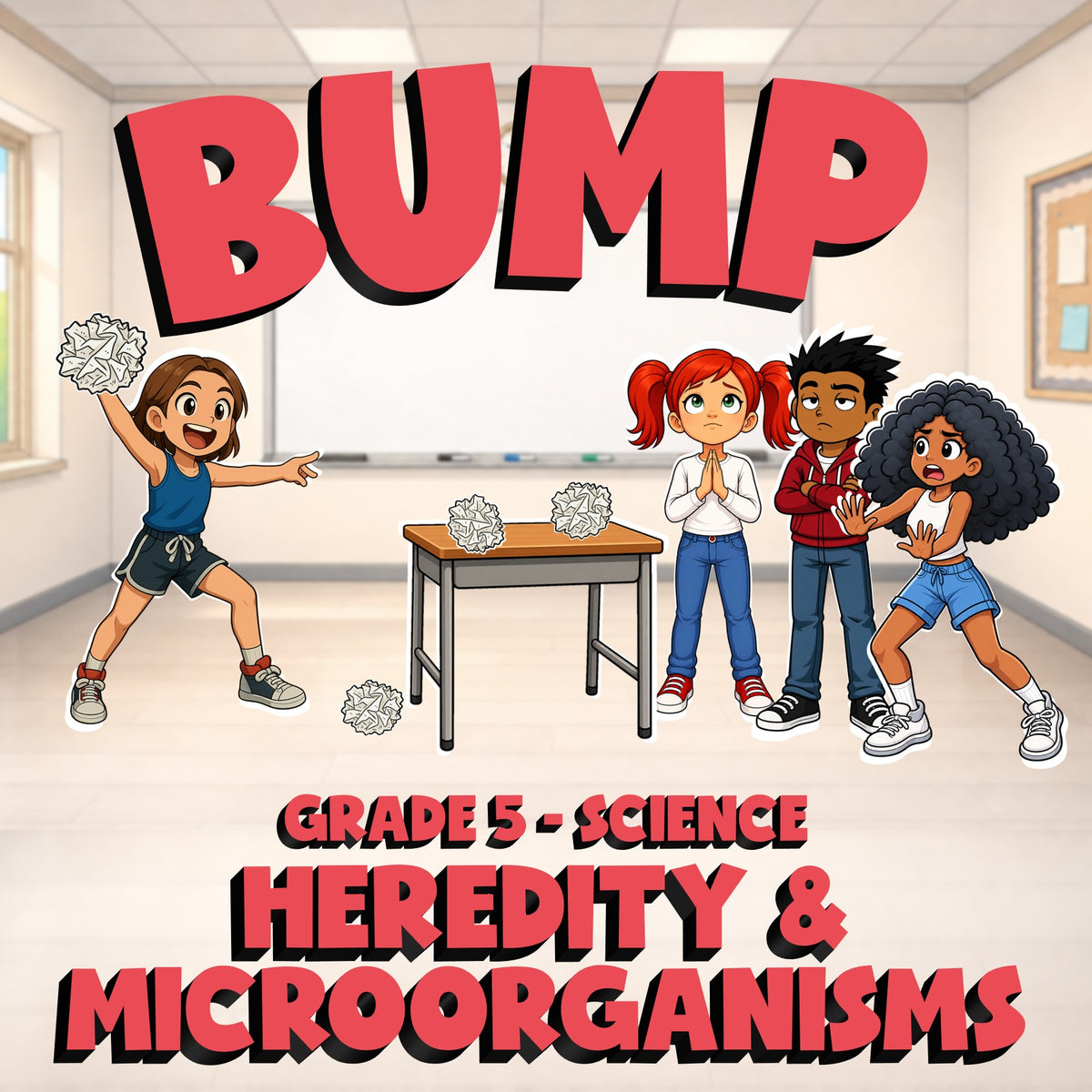 Heredity & Microorganisms BUMP Science Game - No Prep Grade 5 Review Activity
