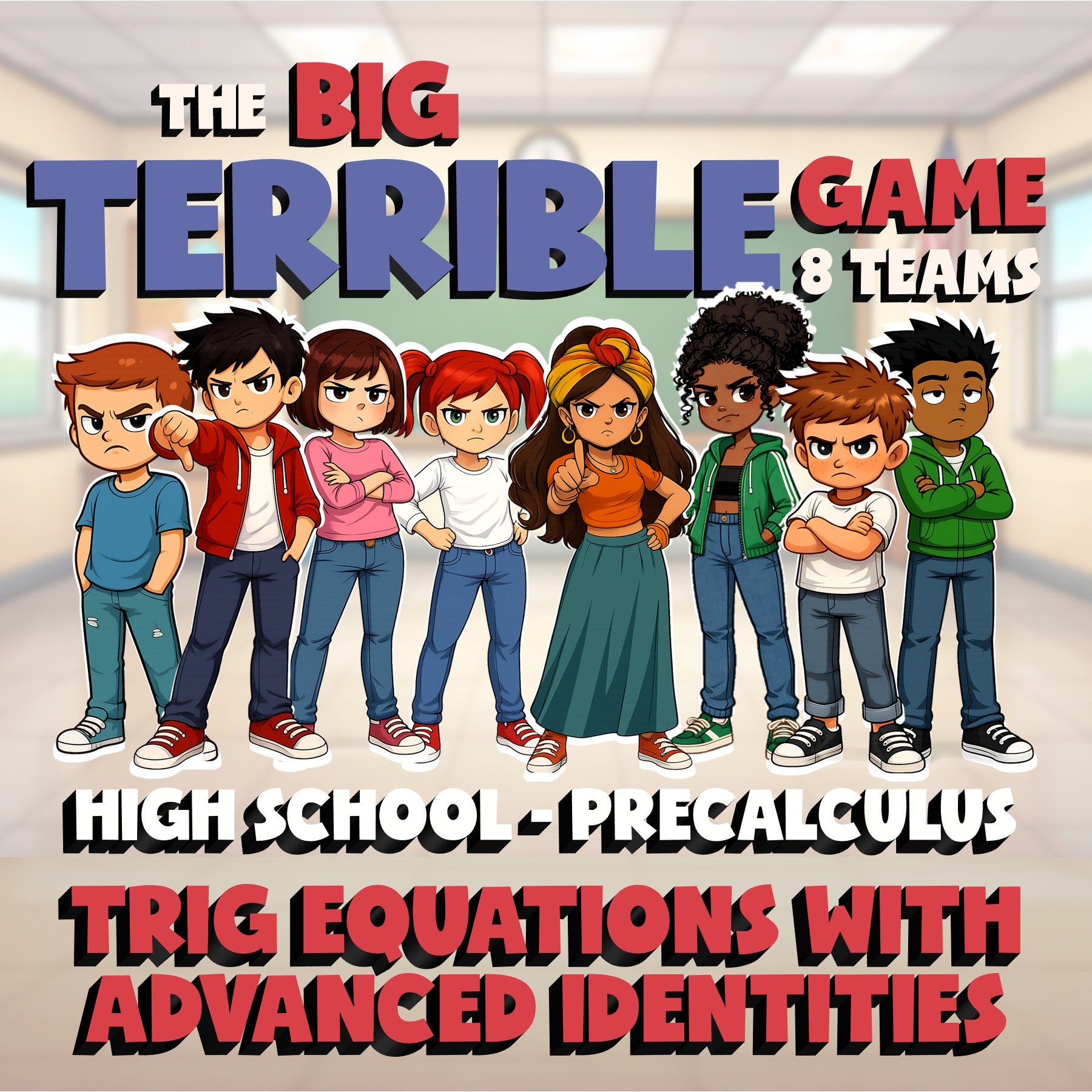 Trig Equations with Advanced Identities BIG TERRIBLE GAME - PreCalculus Math