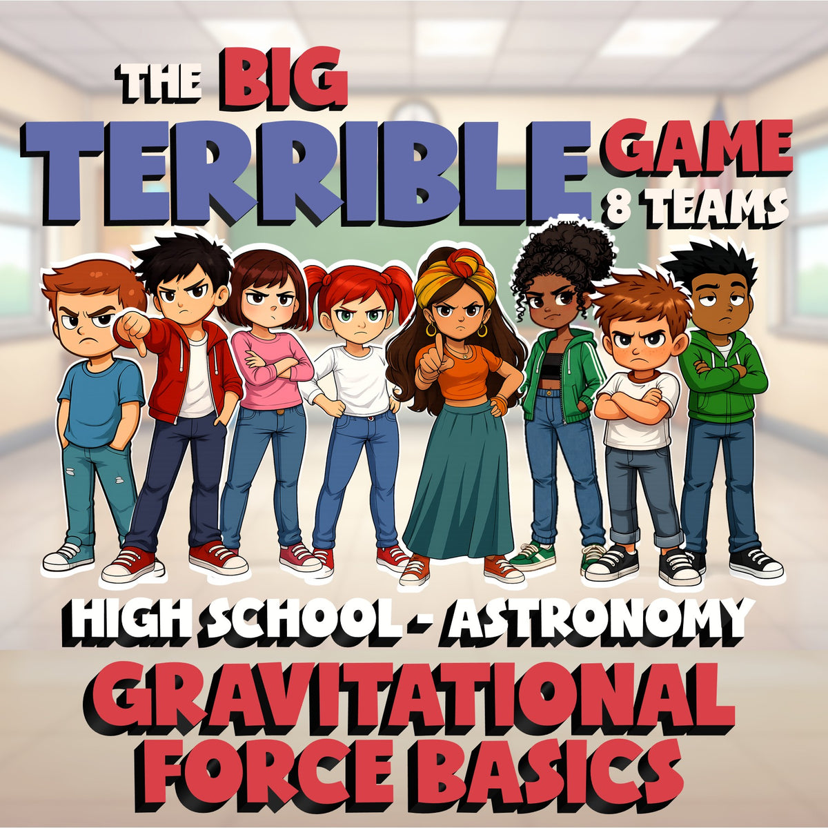 Gravitational Force Basics BIG TERRIBLE GAME - No Prep Astronomy Science Review
