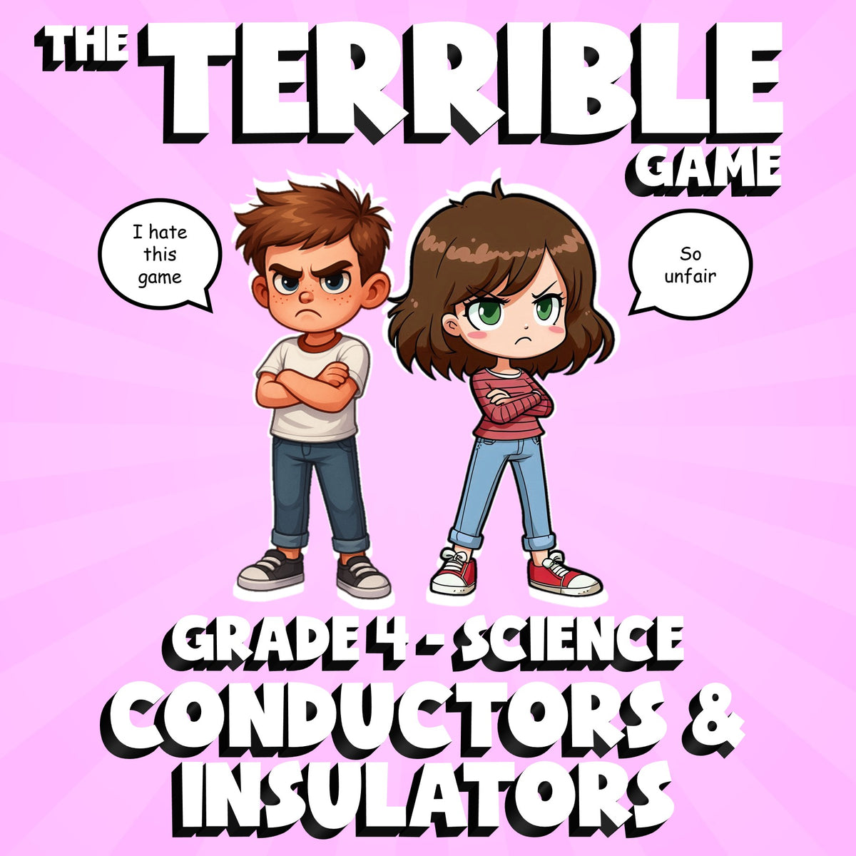 Conductors & Insulators THE TERRIBLE GAME - No Prep Grade 4 Science Review