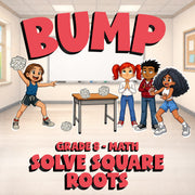 Solve Square Roots BUMP Math Game - No Prep Grade 8 Review Activity
