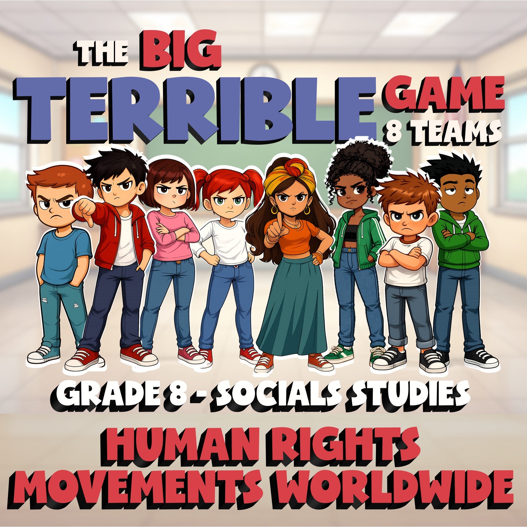 Human Rights Movements Worldwide BIG TERRIBLE GAME - Grade 8 Socials Review