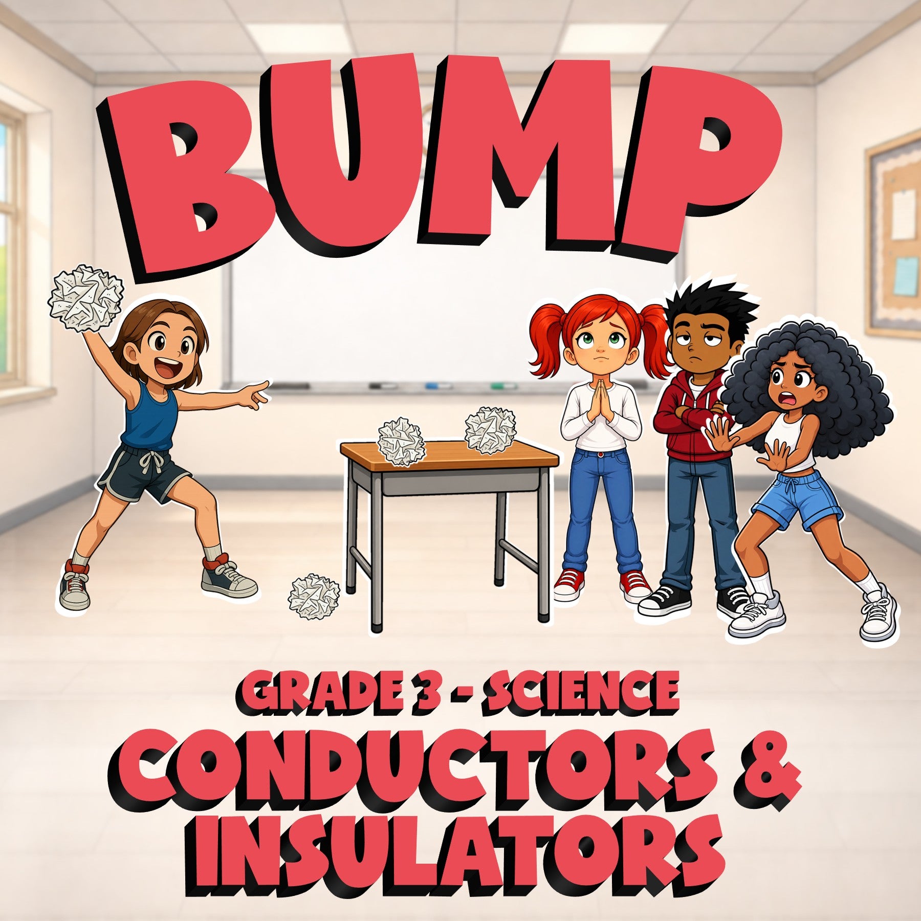 Conductors & Insulators BUMP Science Game - No Prep Grade 3 Review Activity