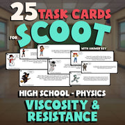 Viscosity & Resistance SCOOT TASK CARDS Science Game - No Prep Physics Review