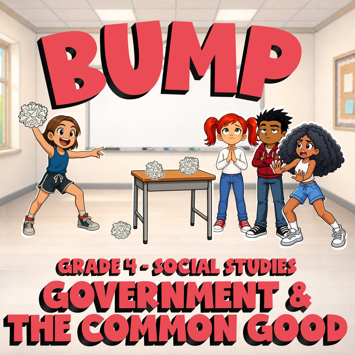 Government & the Common Good BUMP Socials Game - No Prep Grade 4 Review Activity