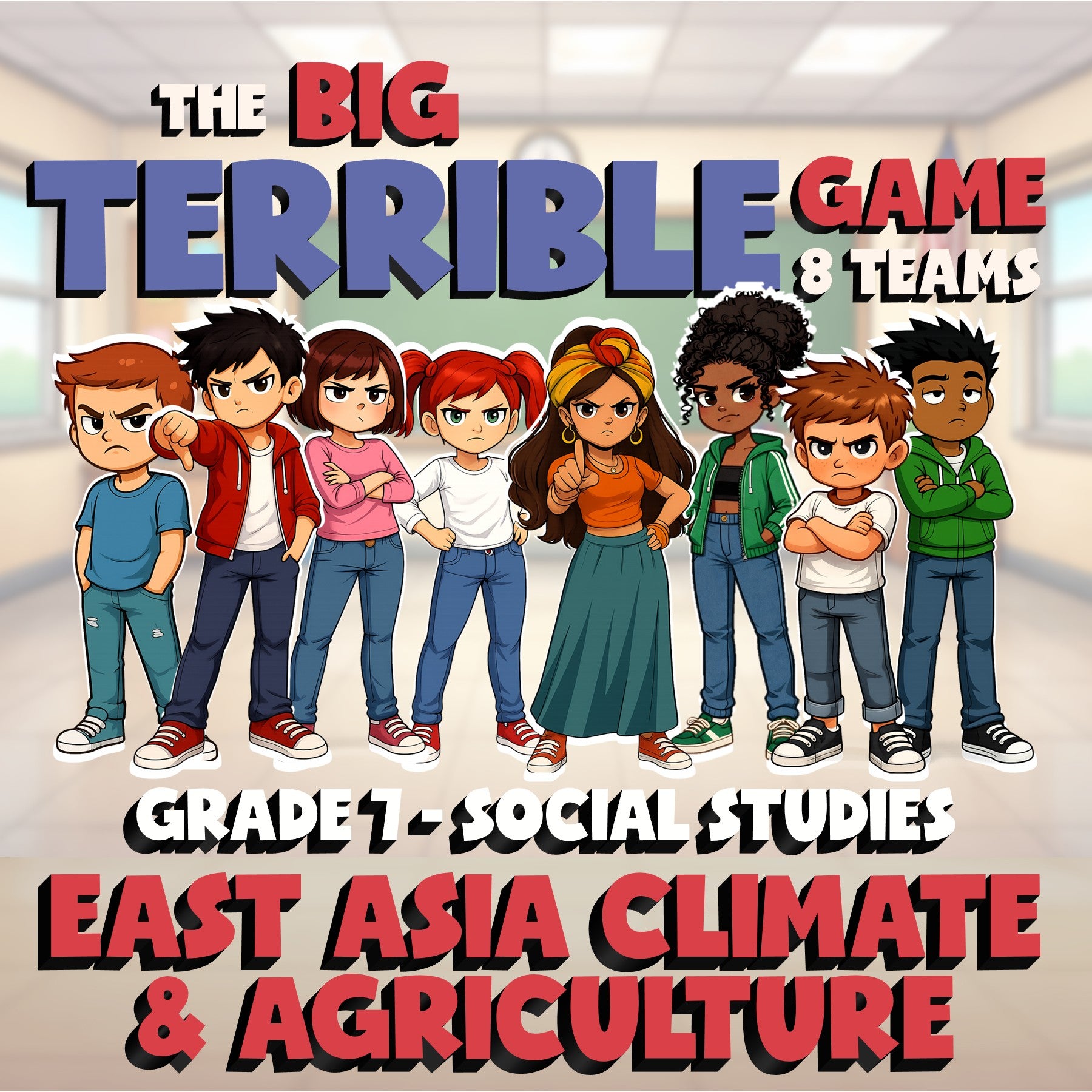 East Asia Climate & Agriculture BIG TERRIBLE GAME - Grade 7 Socials Review