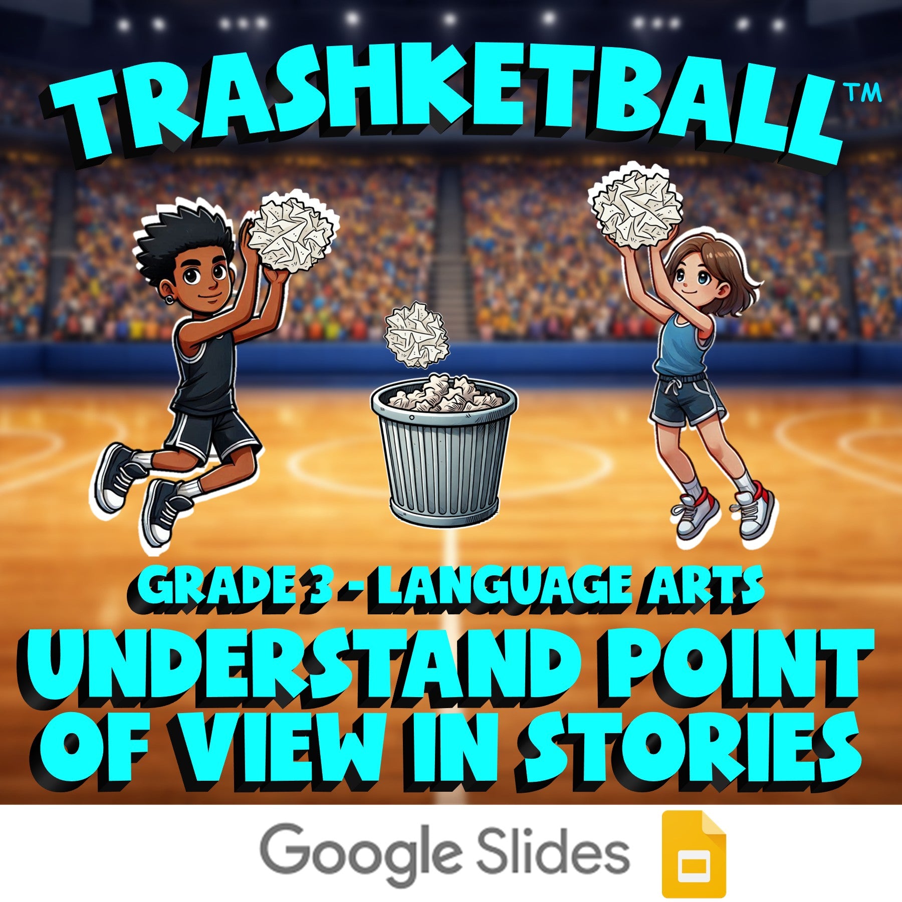 Understand Point of View in Stories TRASHKETBALL ELA Game - No Prep Grade 3