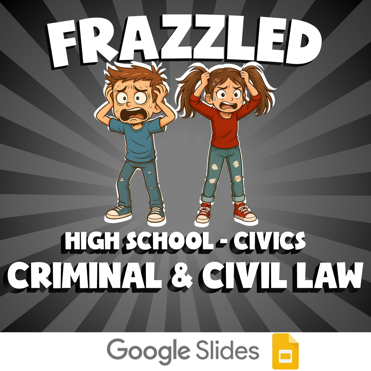 Criminal & Civil Law FRAZZLED Civics Game - No Prep Review Activity