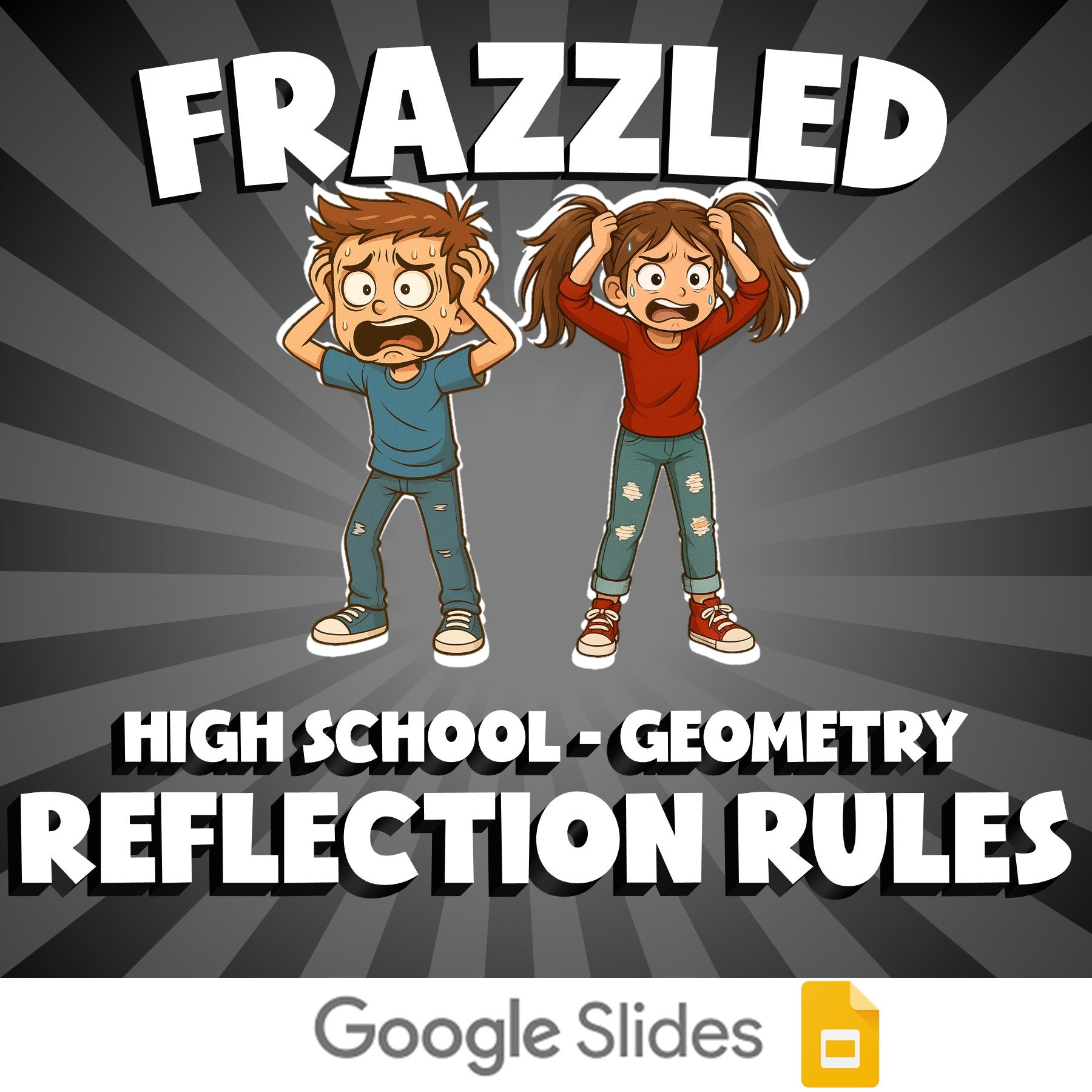Reflection Rules FRAZZLED Math Game - No Prep Geometry Review Activity