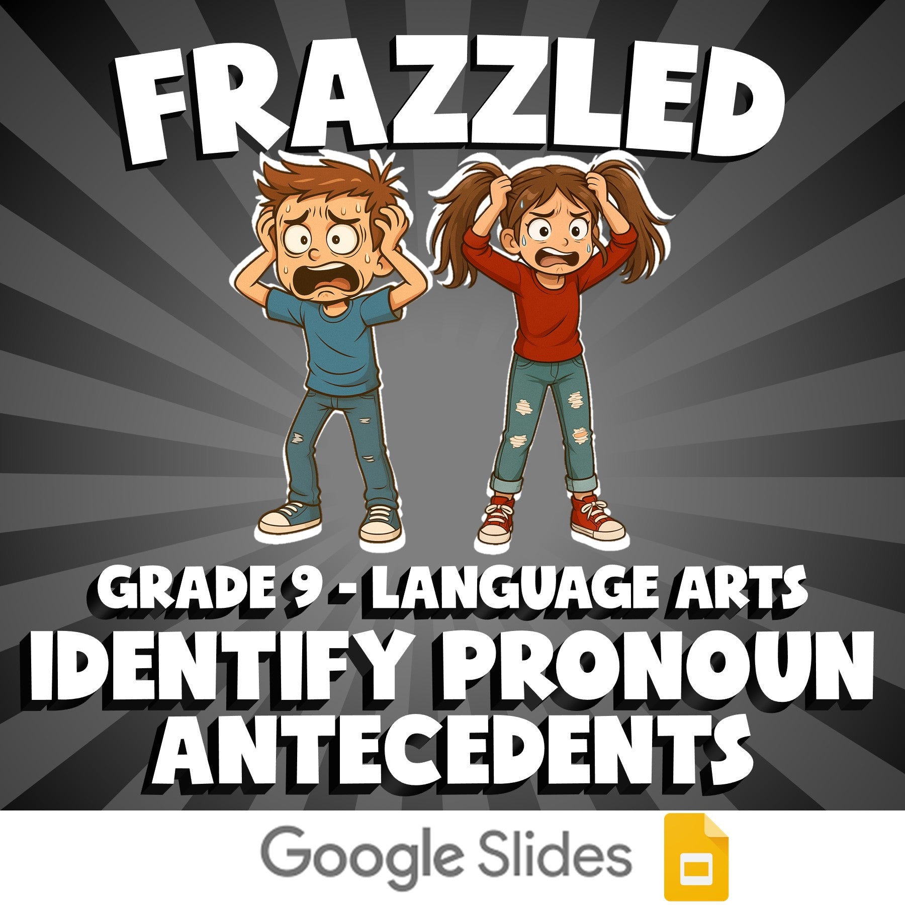 Identify Pronoun Antecedents FRAZZLED ELA Game - No Prep Grade 9 Review Activity